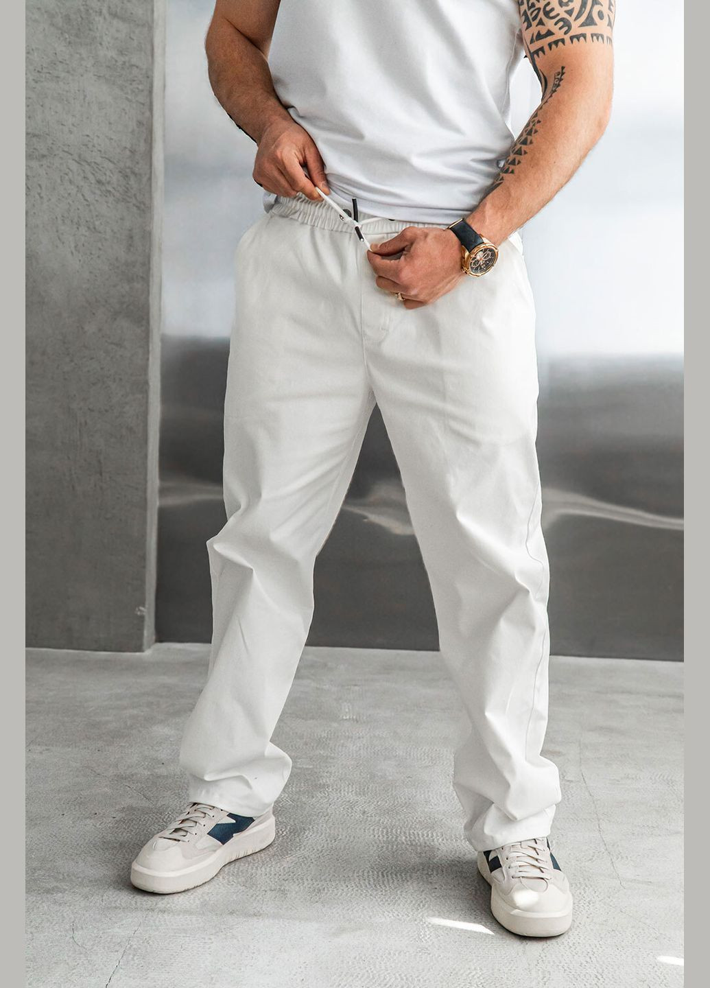 Белые демисезонные брюки Teamv