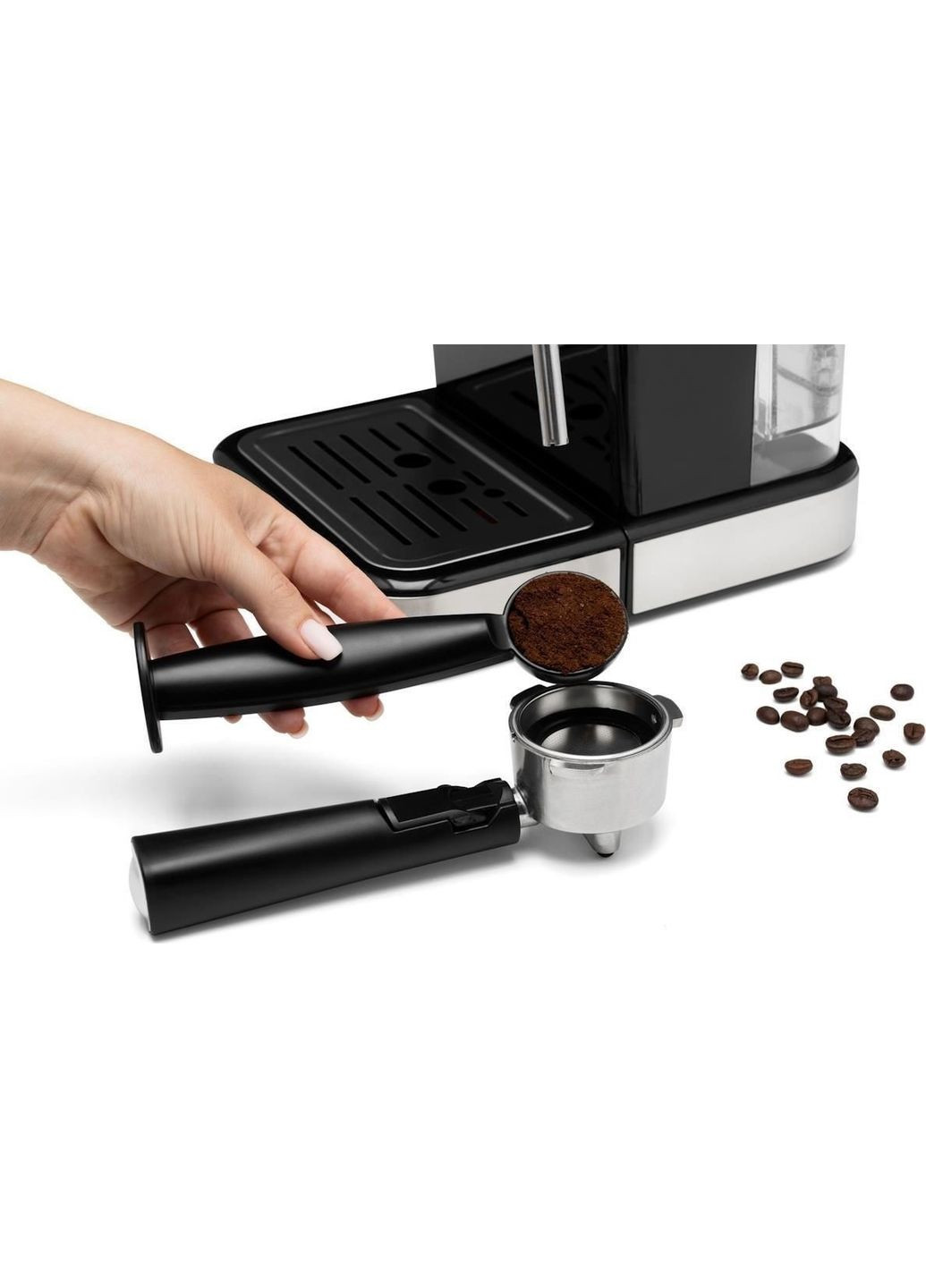 Кофеварка рожковая 1.5л, молотая, ручной капучинатор, нерж Gorenje (314777896)