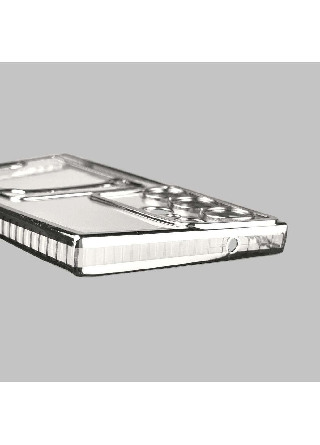 Чехол для Galaxy S23 Ultra (SM-S918B) с серебряной окантовкой с карманом самсунг с23 ультра серебряный Samsung (366022982)