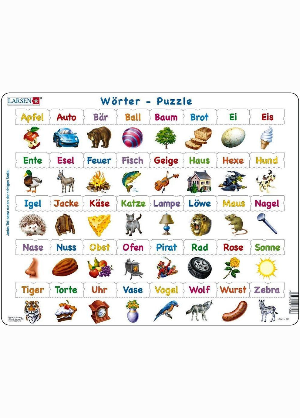 Пазли Вчися читати німецькою серія Максі (LS41-DE) Larsen (316658079)