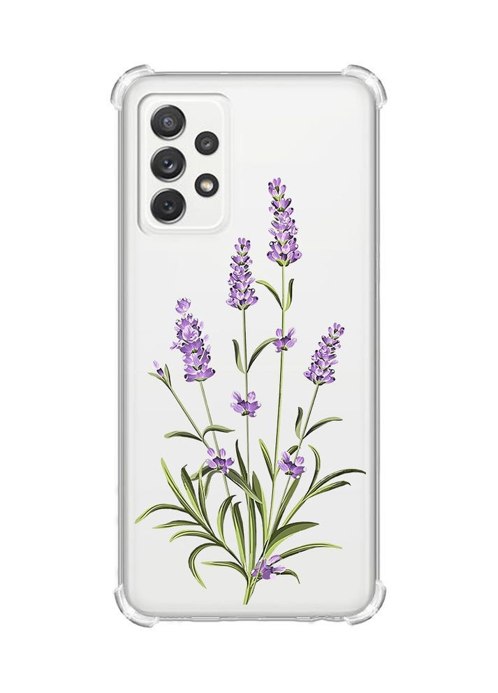 Чехол с утолщёнными углами на Samsung Galaxy A72:: Веточки лаванды (принт 266) Creative (359494882)