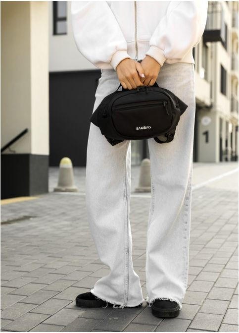 Жіноча тканинна сумка через плече Чорна (10900301017) Sambag (361244829)