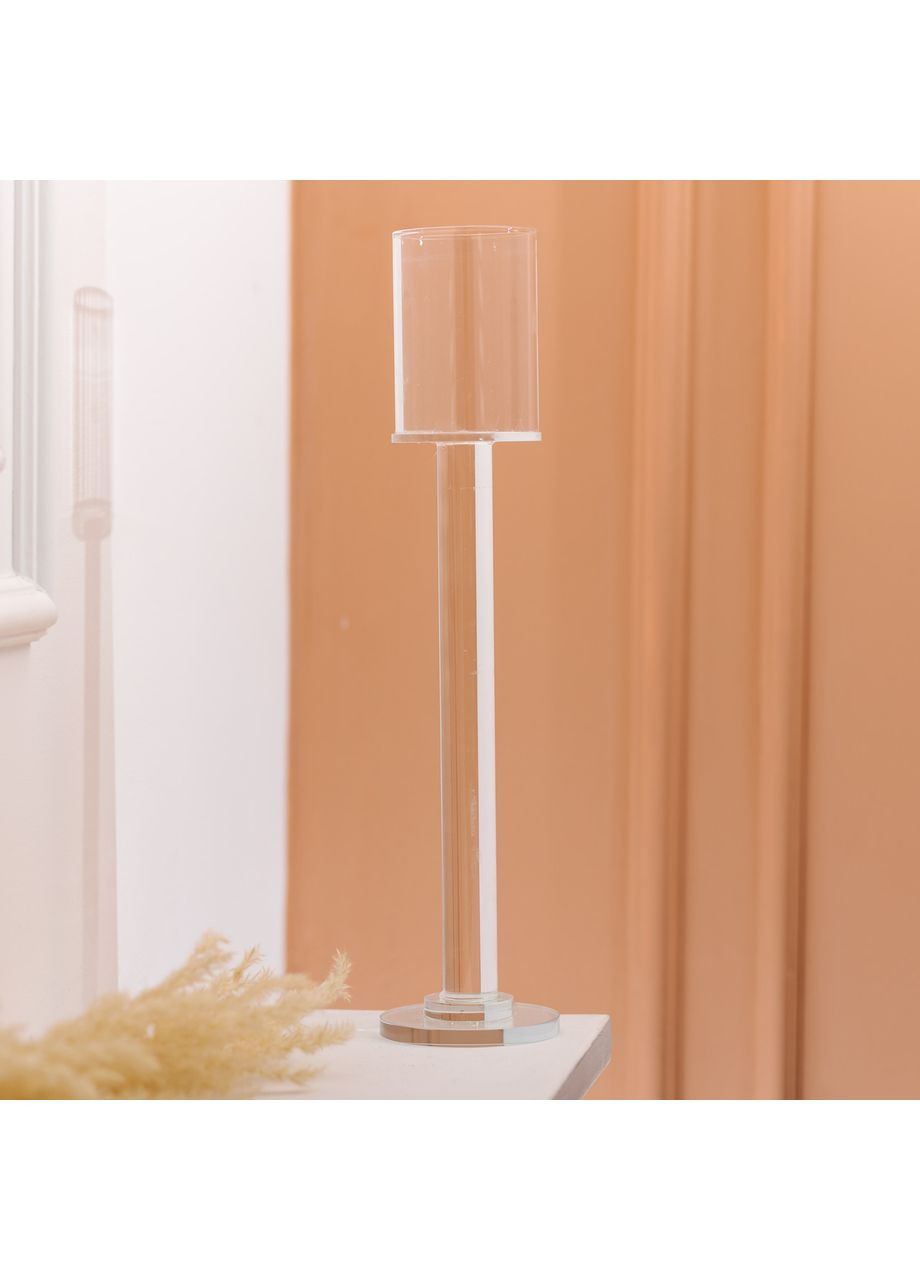 Підсвічник скляний на ніжці 8×36 см підсвічник келих декоративний прозорий HP-4-44M Yiwu (351431384)