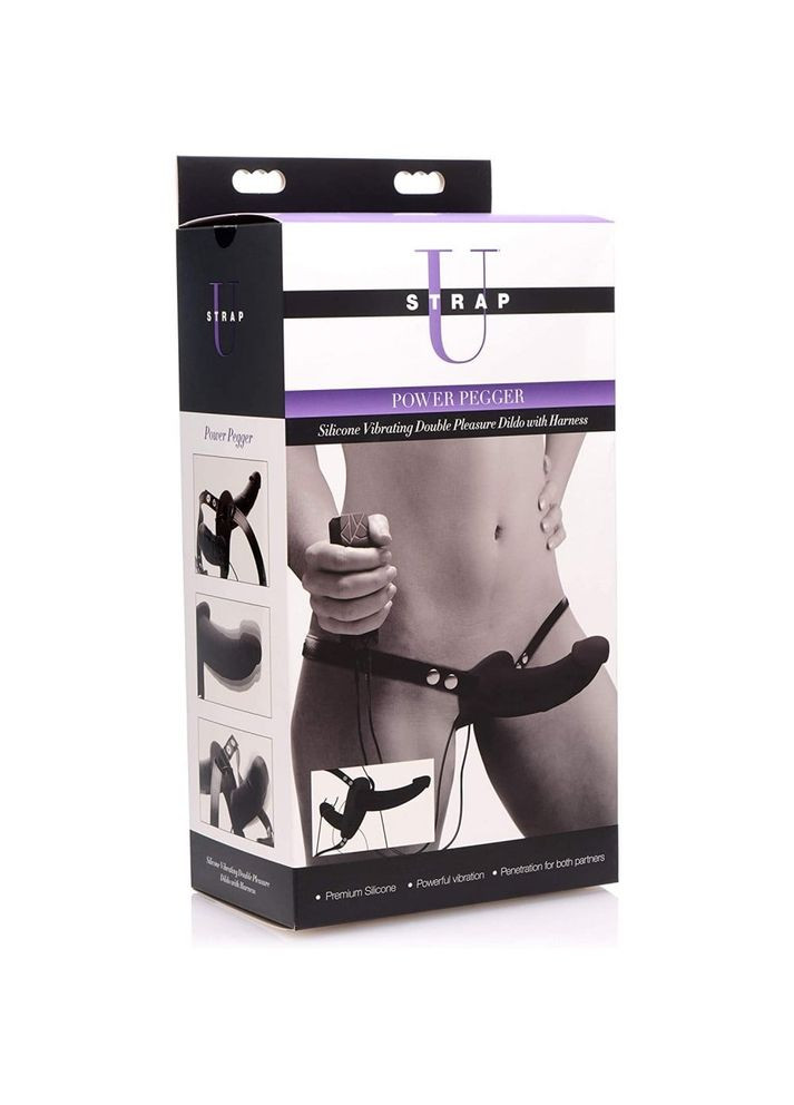 Подвійний страпон з вібро Power Pegger CherryLove Strap U (296930443)