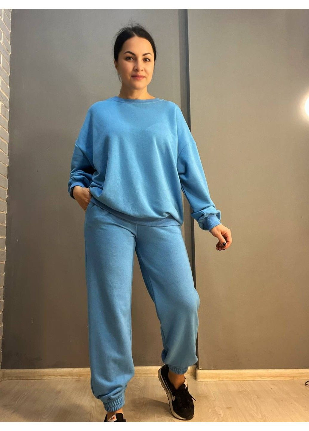 Костюм жіночій 470-471 базовий світшот оверсайз брюки джоггери на резинці Quzen (302810267)