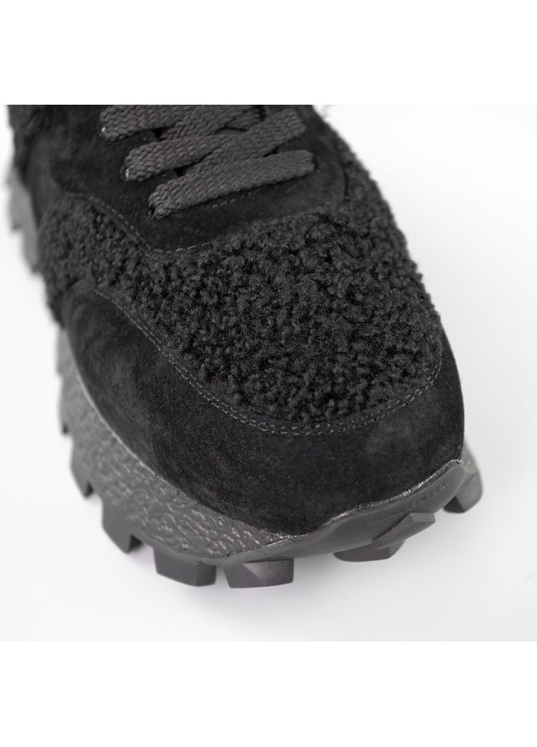 Кросівки жіночі замшеві хутро ITTS чорні (359227040)