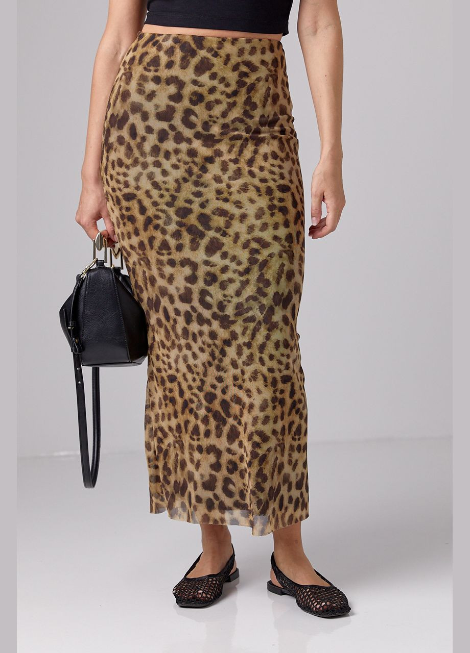 Довга спідниця леопардова з сітки Lurex (295185298)