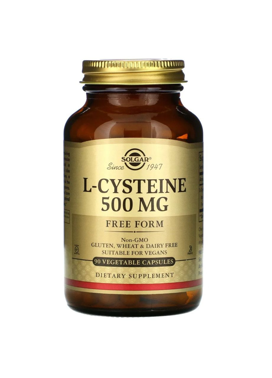 Цистеин (L-Cysteine) 500 мг 90 вегетарианских капсул Solgar (361113955)