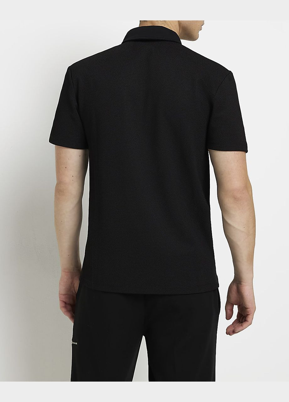 Черная футболка-поло лето,черный, для мужчин River Island