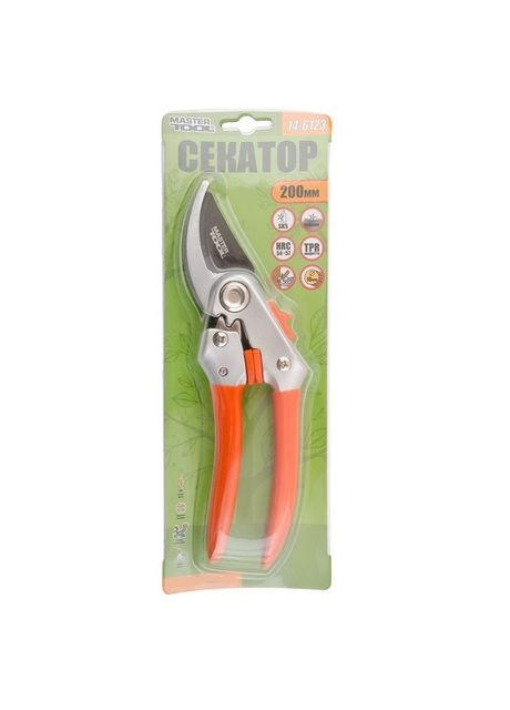 Секатор садовый 200 мм, ручки AL+PVC, лезвие SK5+тефлон (14-6123) Mastertool (340909772)