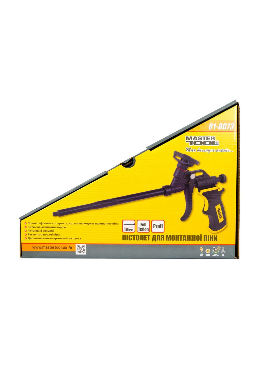 Пістолет для піни Mastertool з тефлоновим покриттям тримач балона трубка голка (81-8673) Master Tool (349818559)