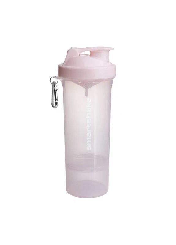 Шейкер 2 в 1 з контейнером внизу рожевий бавовняний (Slim Cotton Pink) 500 мл SmartShake (364357471)