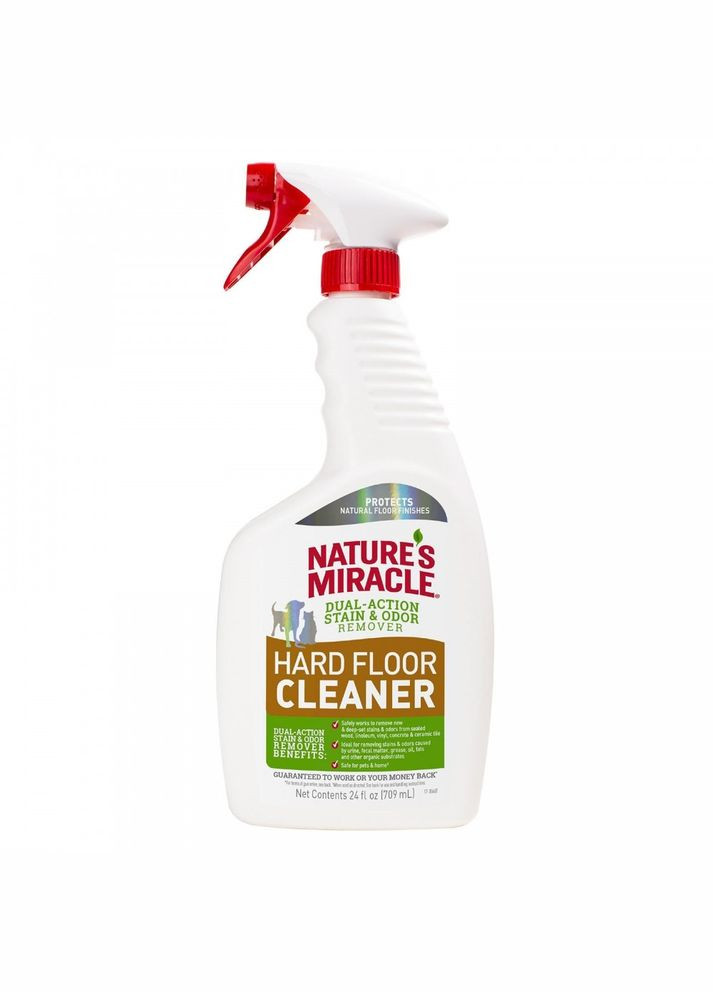Спрей для удаления пятен и напольных запахов Miracle Stain & Odor Remover. Hard Floor Cleaner, 709 мл Nature's (293408367)