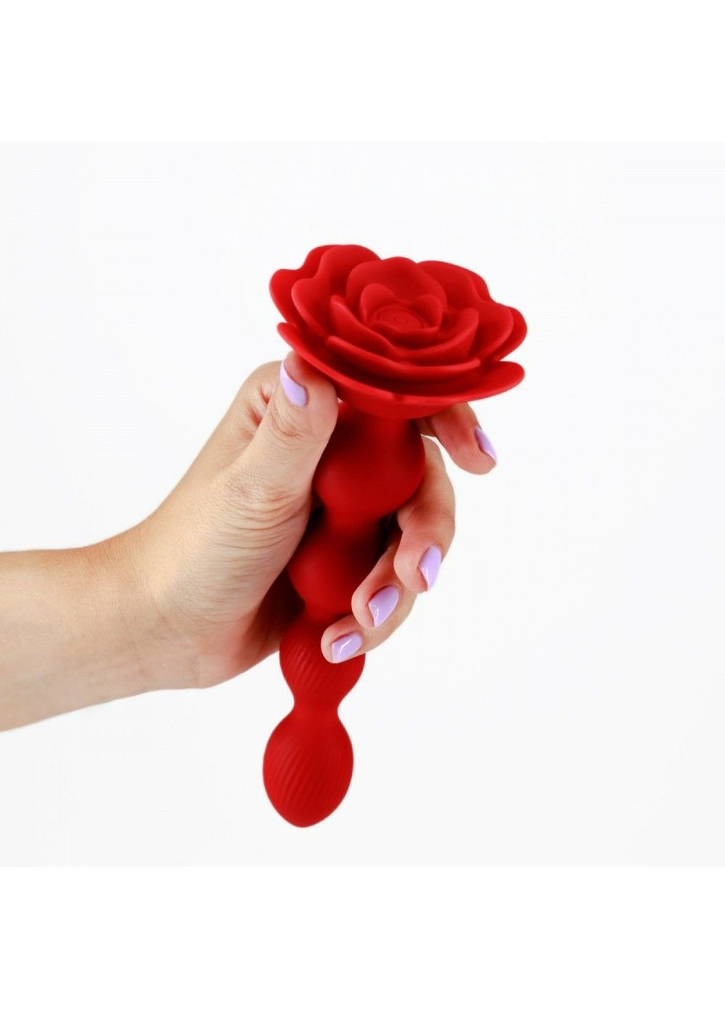 Анальна ялинка Троянда з вібрацією та ротацією Rosaline, з пультом, силіконова, червона Crushious (292012191)