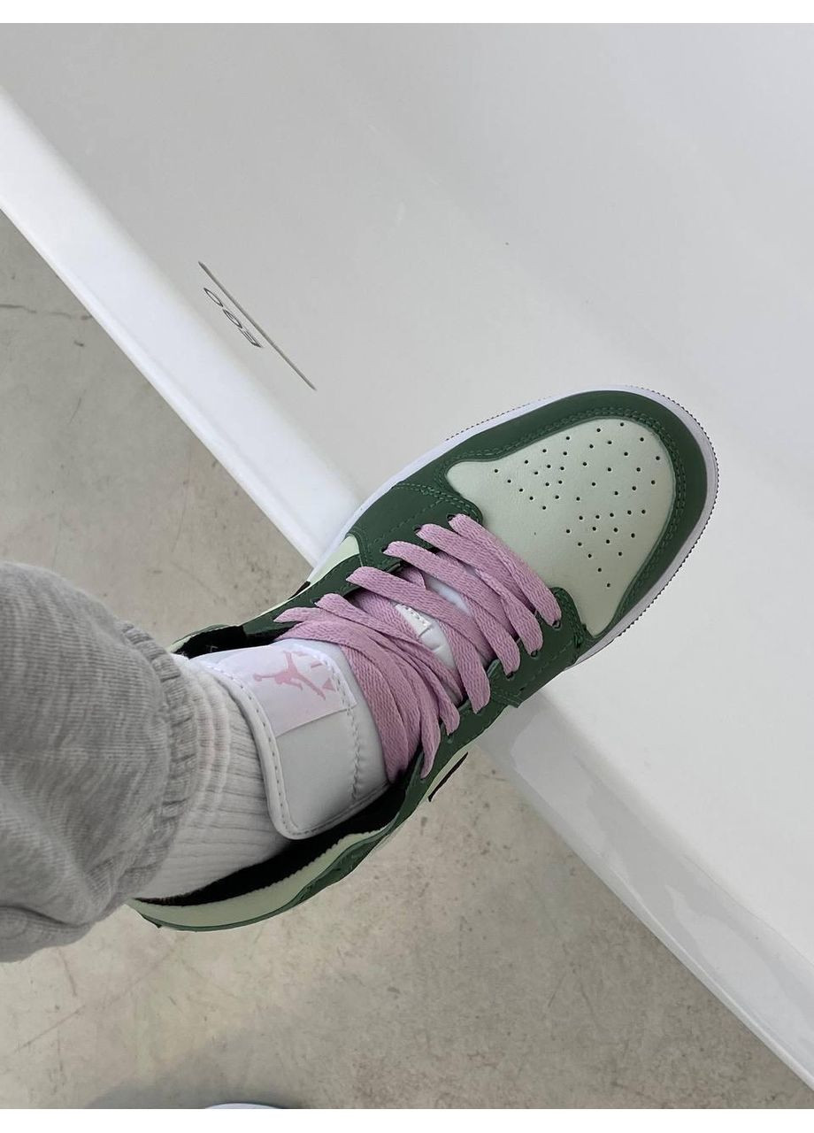 КРОССОВКИ ЖЕНСКИЕ NIKE AIR JORDAN 1 RETRO MID DUTCH GREEN НАЙК АИР ДЖОРДАН No Brand серые демисезоны (367175147)