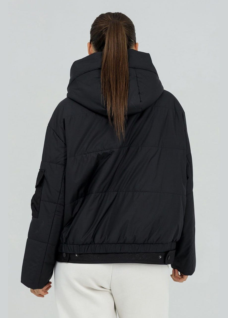 Чорна демісезонна куртка спорт шик весна Lora