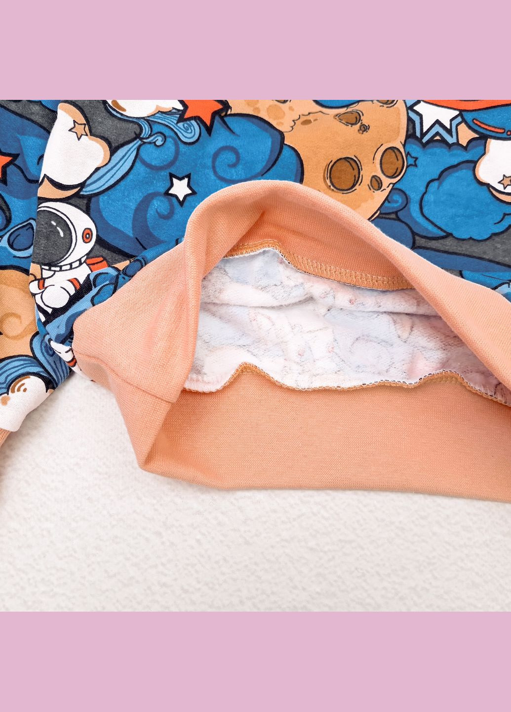 Темно-синяя всесезон пижама детская футер с начесом astronaut темно-синий dexter's