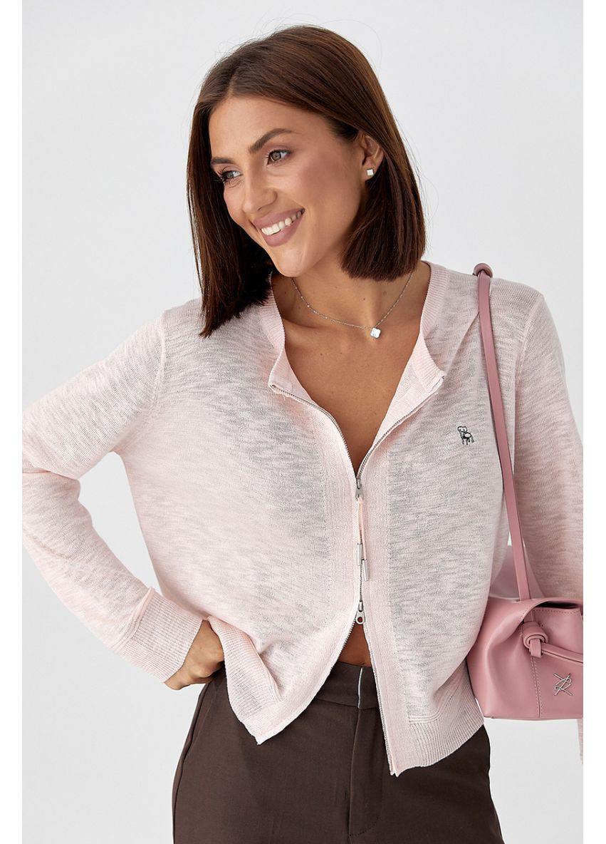 Короткий легкий кардиган на блискавці Lurex Кардиган (370298788)