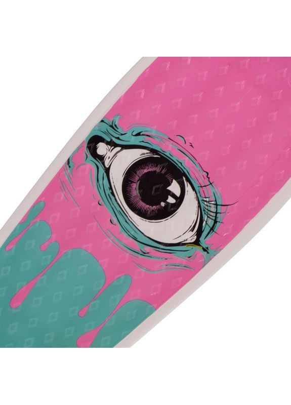 Скейтборд пластиковый 22in с рисунком ГЛАЗ (колесо-PU d-6см, р-р деки 55х14,5см, бирюза) (HB-13-2) Penny (361439368)