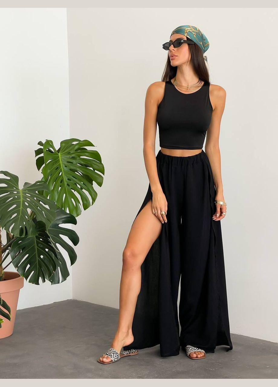 Брюки палаццо с разрезами по бокам Vakko (293142284)