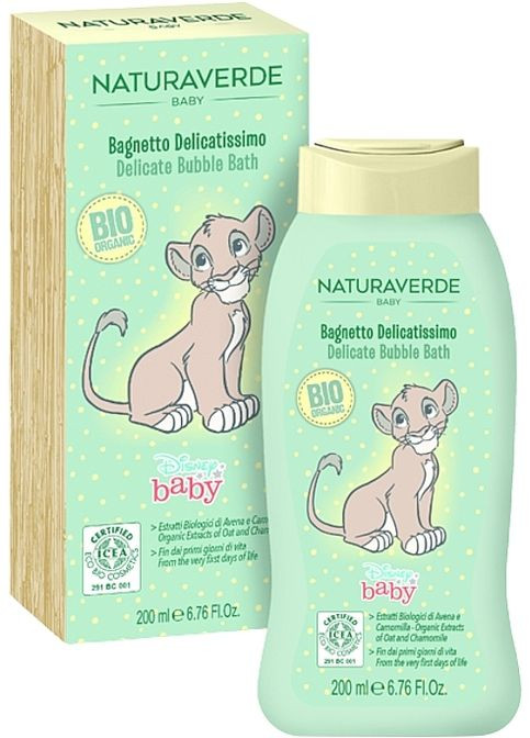 Піна для ванни дитяча з екстрактом вівса та ромашки Disney Baby Delicate Bubble Bath 200ml (1195608-135835) Naturaverde (368657227)