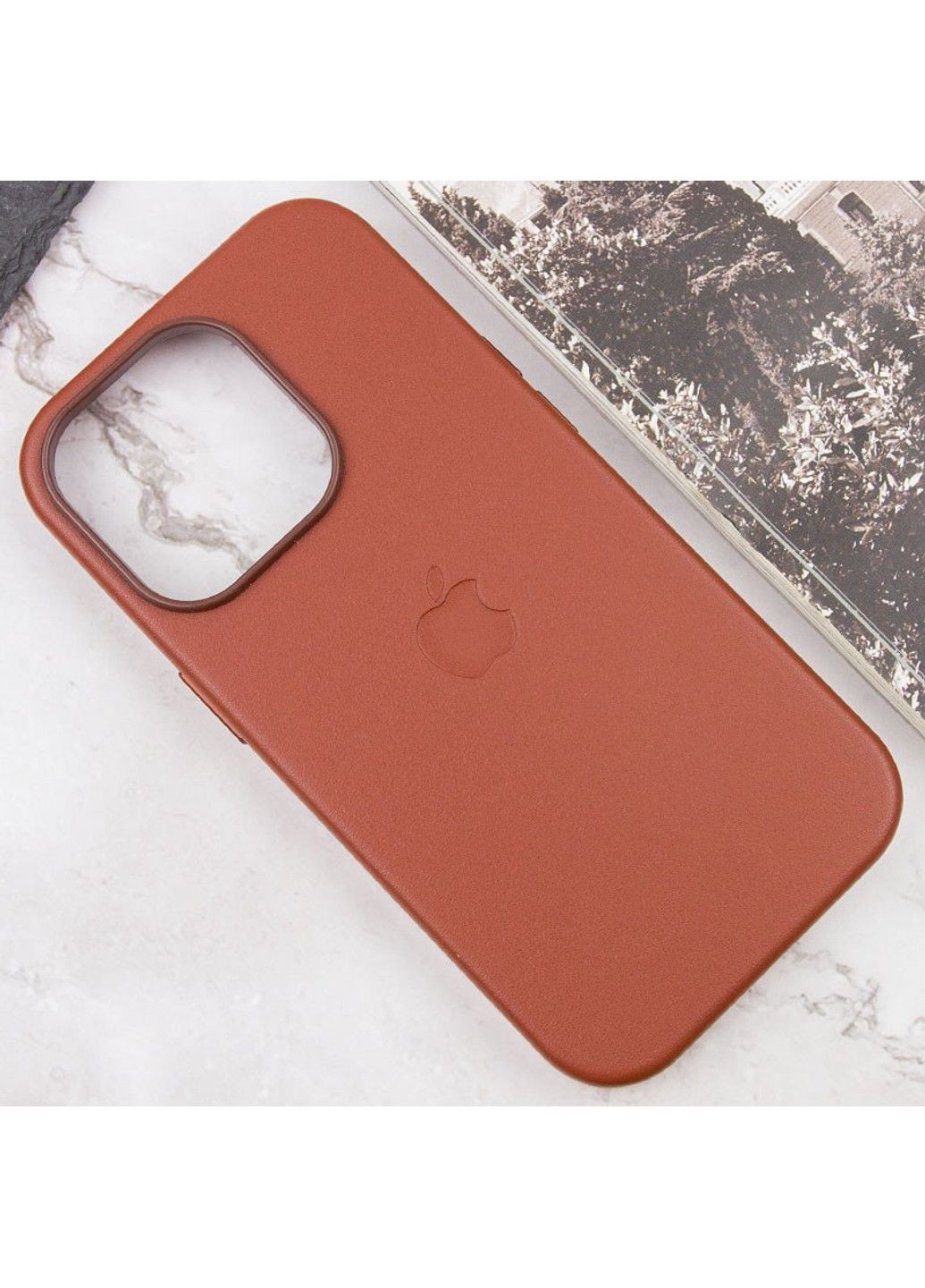 Кожаный чехол Leather Case (AAA) with MagSafe and Animation для Apple iPhone 14 Pro (6.1") Epik (292132093)