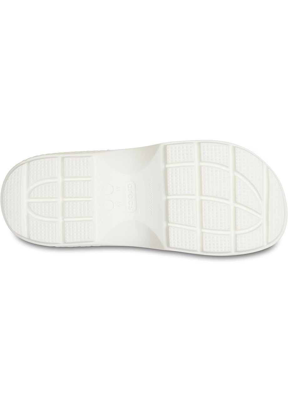 Белые женские шлепанцы stomp slide chalk craie Crocs