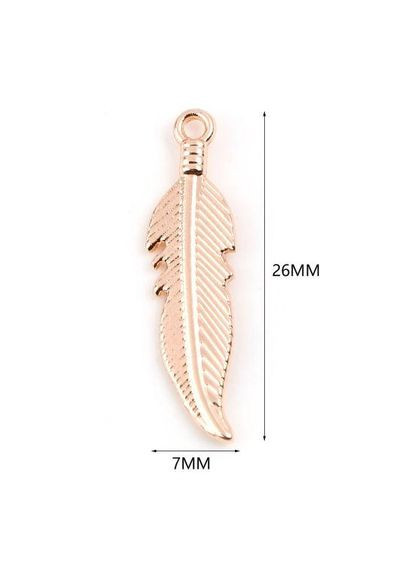 Подвески металлические Кулон листик Розовое золото 26 мм x 7 мм Finding (332054997)