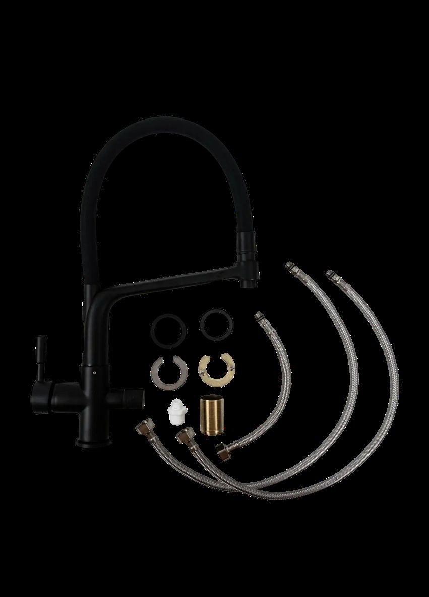 Комплект кухонної мийки Handmade PVD 580х430х220 чорна (товщина 3,0/1,5 мм) Platinum (336937431)