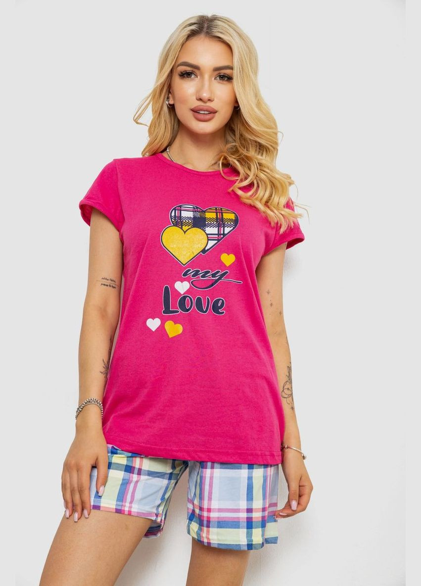 Малиновая всесезон пижама женская с принтом Fashion