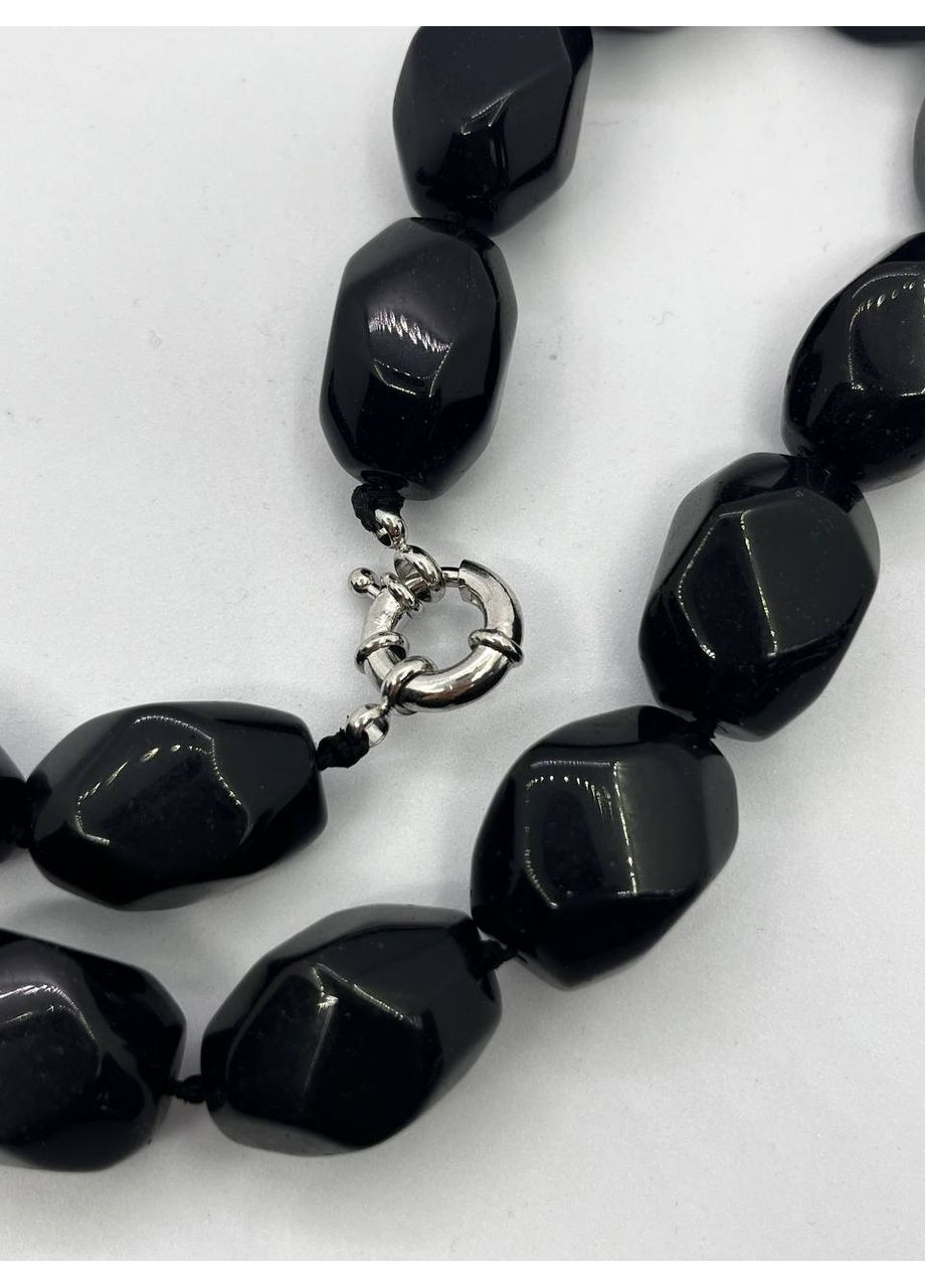 Намисто Агат 56 см Чорний (10288) No Brand (356109193)