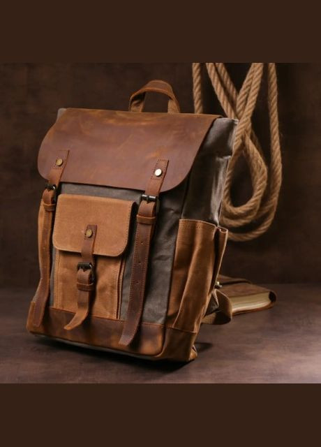 Рюкзак мужской с боковыми карманами для ноутбука 20112 Светло-серый Vintage (306373272)