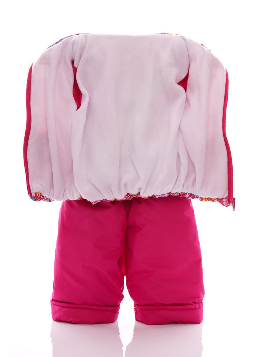 Красный демисезонный комбинезон на флисе для девочки с животными ноль кроха малиновый 86 см (27988) BABYKROHA