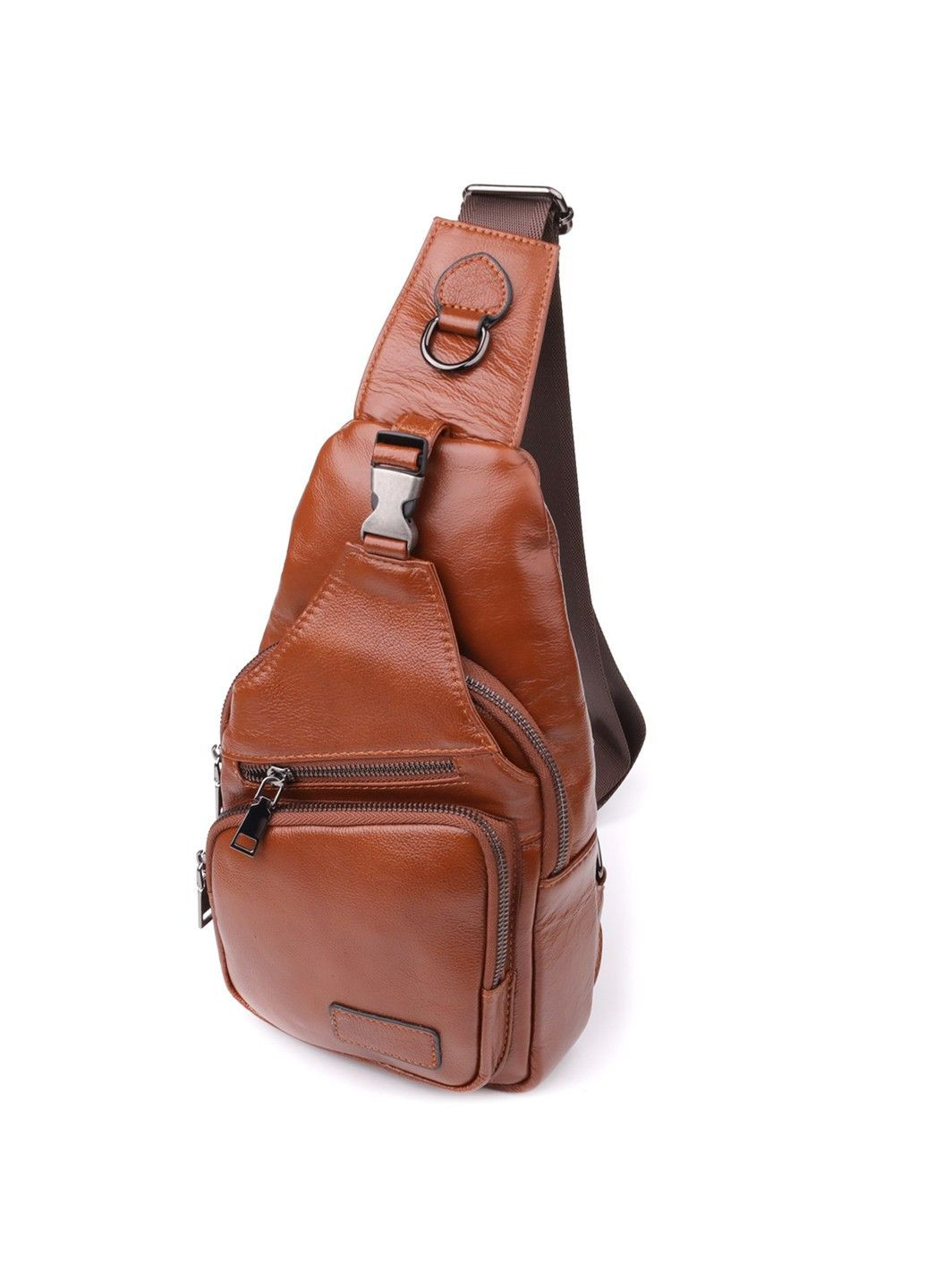 Удобная мужская сумка через плечо из натуральной кожи 23049 Рыжий Vintage (356452133)