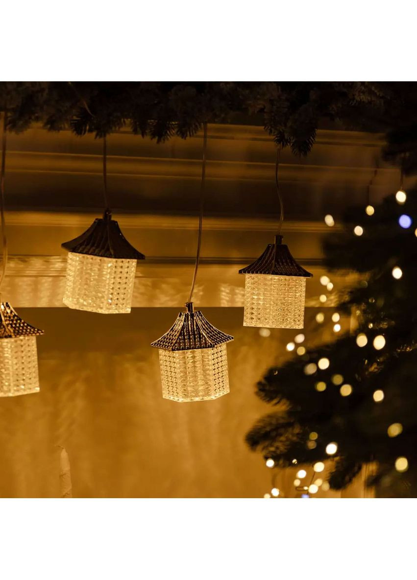 Гірлянда штора з фігурками Ліхтар 3 метри 6 ламп тепле жовте світло 6L3MLIG Jooki (362672699)