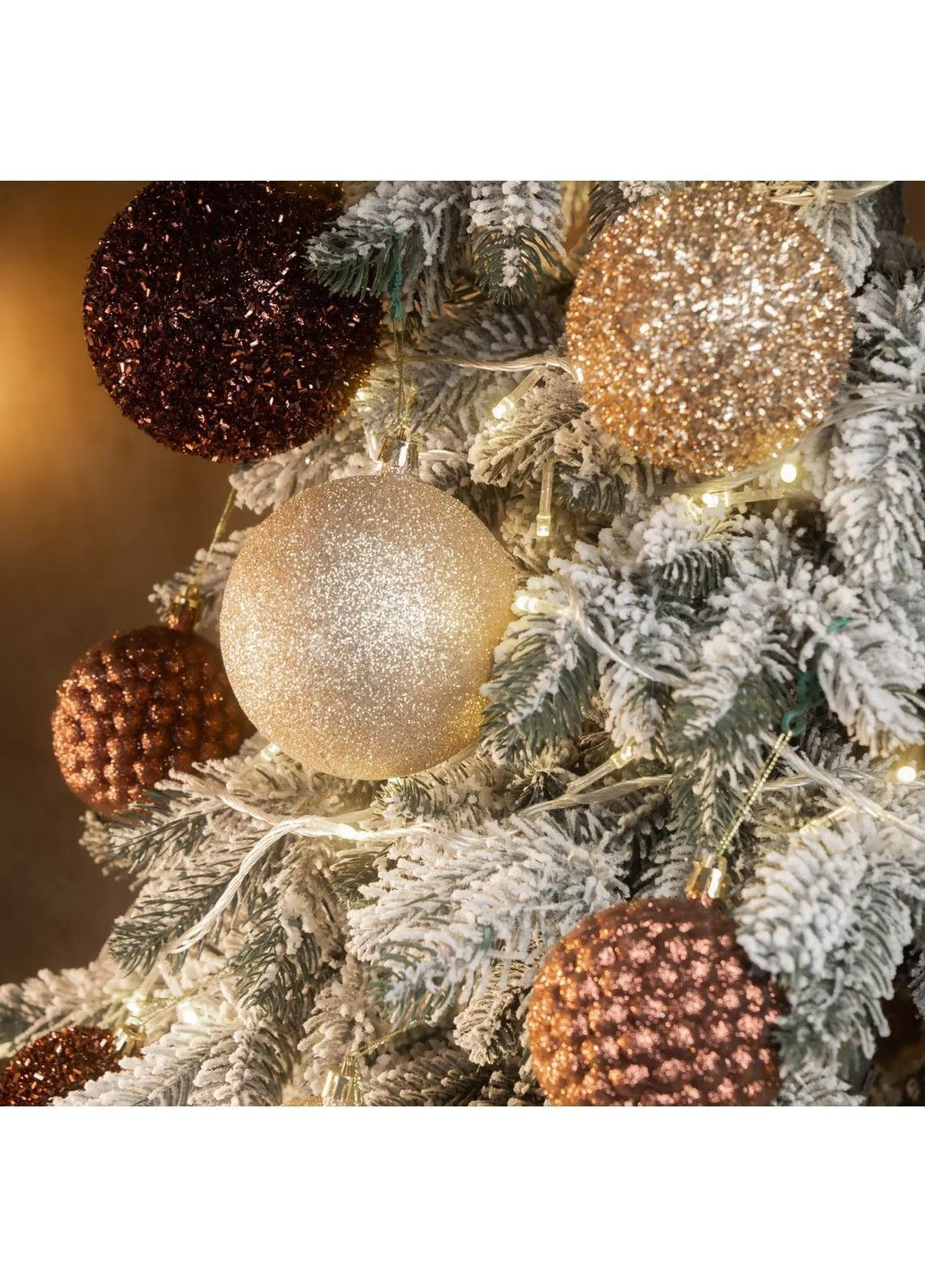 Набор новогодних шаров "Блеск" 40 шт. Подарочный набор елочных шаров Шарики на елку Цвет коричневой No Brand (363830293)