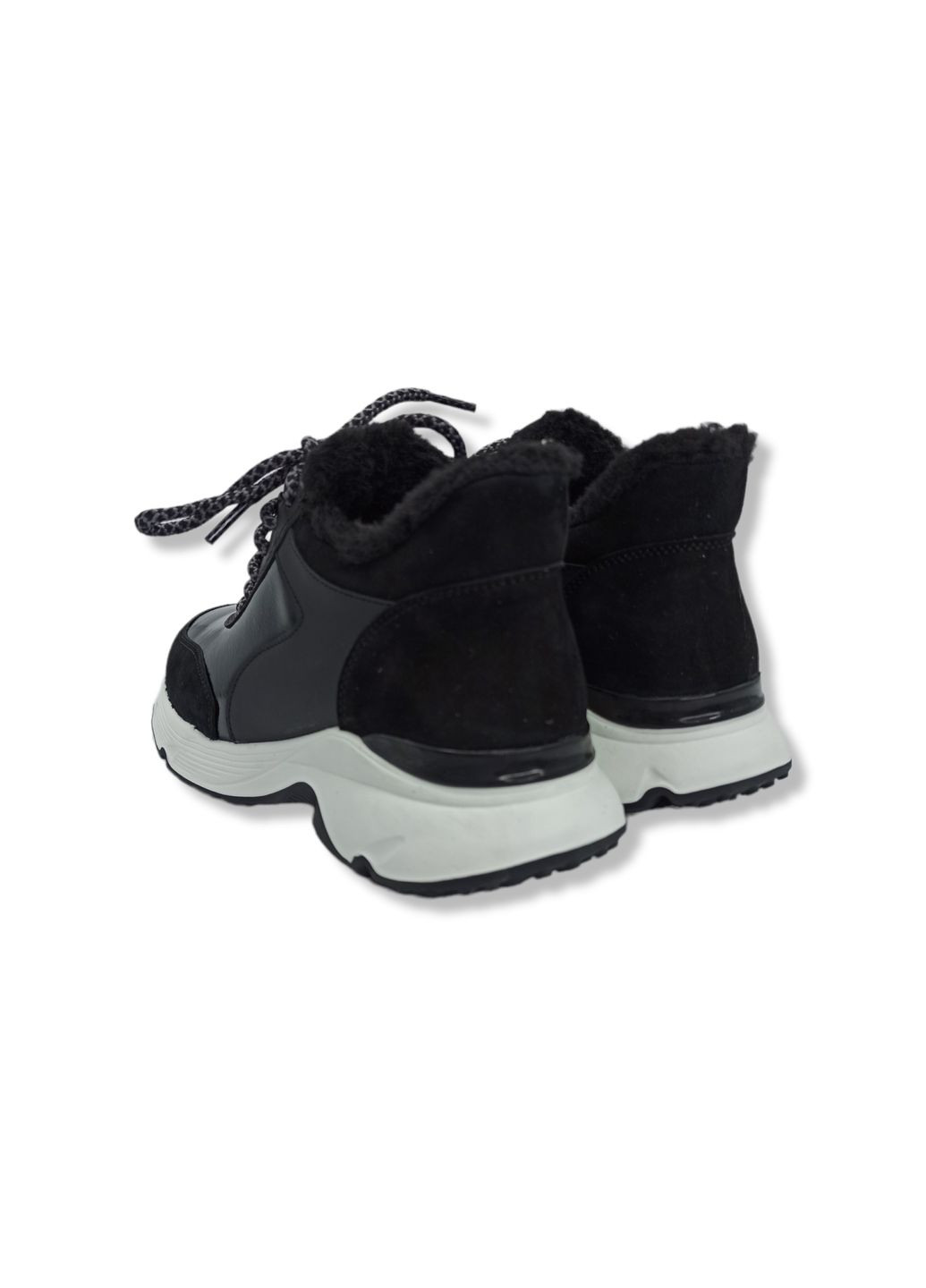Черные зимние кроссовки (р) замша/лак 0-1-1-8015 Stepter