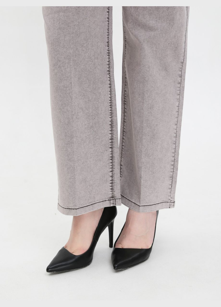 Джинси жіночі коричнево-рожеві тонкі прямі пояс на резинці Палаццо Adorati - (322999524)