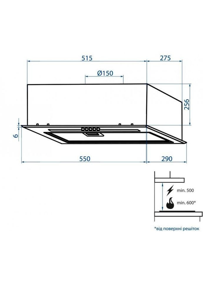 Вытяжка HBI 5664 BL GLASS 1000 LED Line MINOLA (368592244)