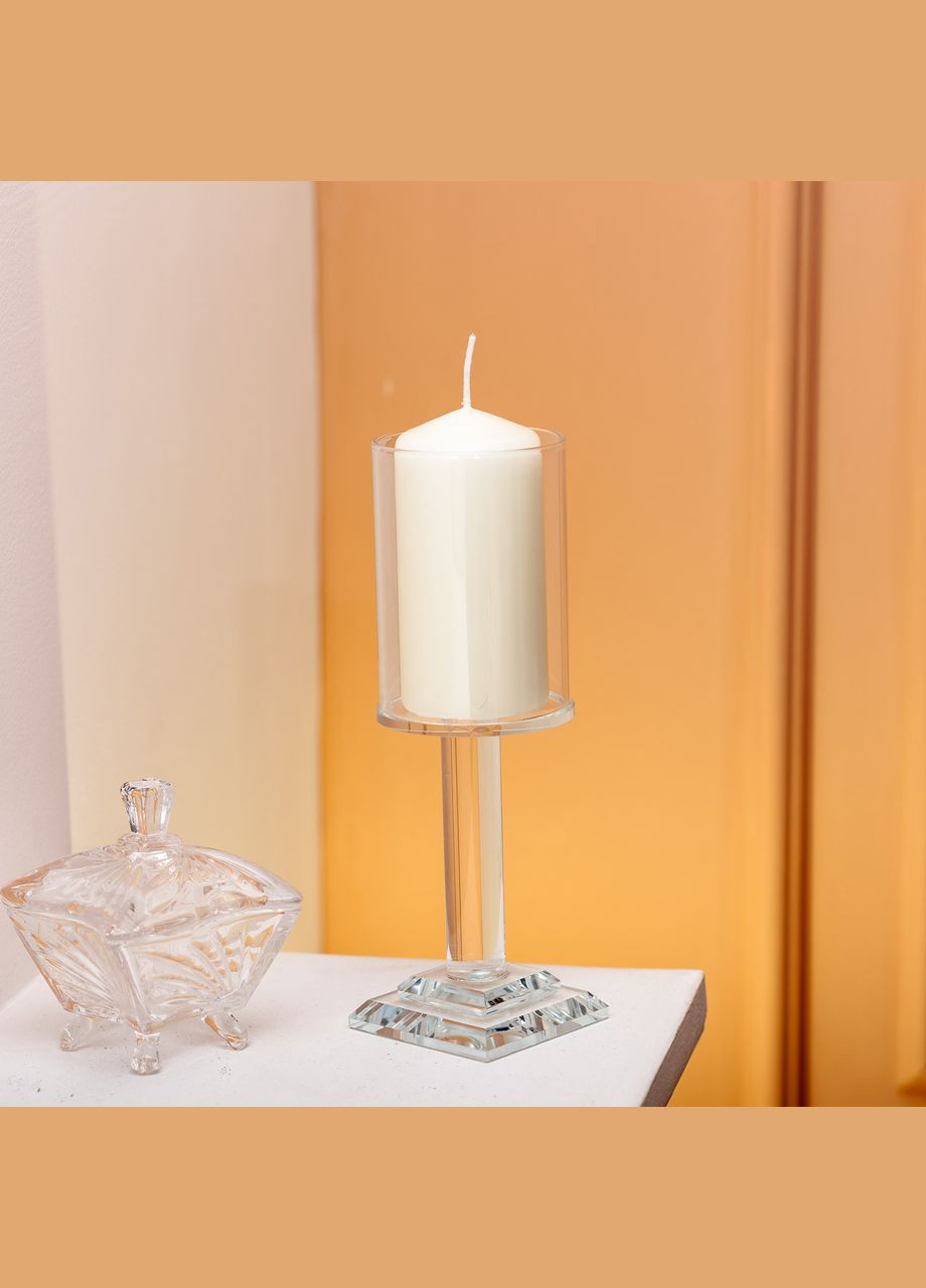 Підсвічник скляний на ніжці 6.5×20 см підсвічник келих декоративний прозорий HP-4-40S Yiwu (329375885)