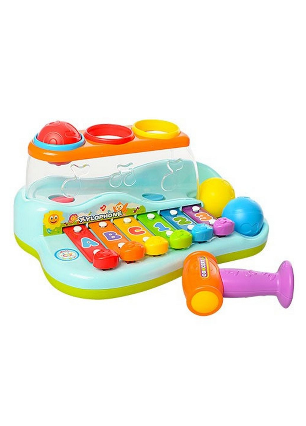 Развивающая музыкальная игрушка "Ксилофон", логика, с молотком 14,5х27,5х18,5 см Bambi (289366924)