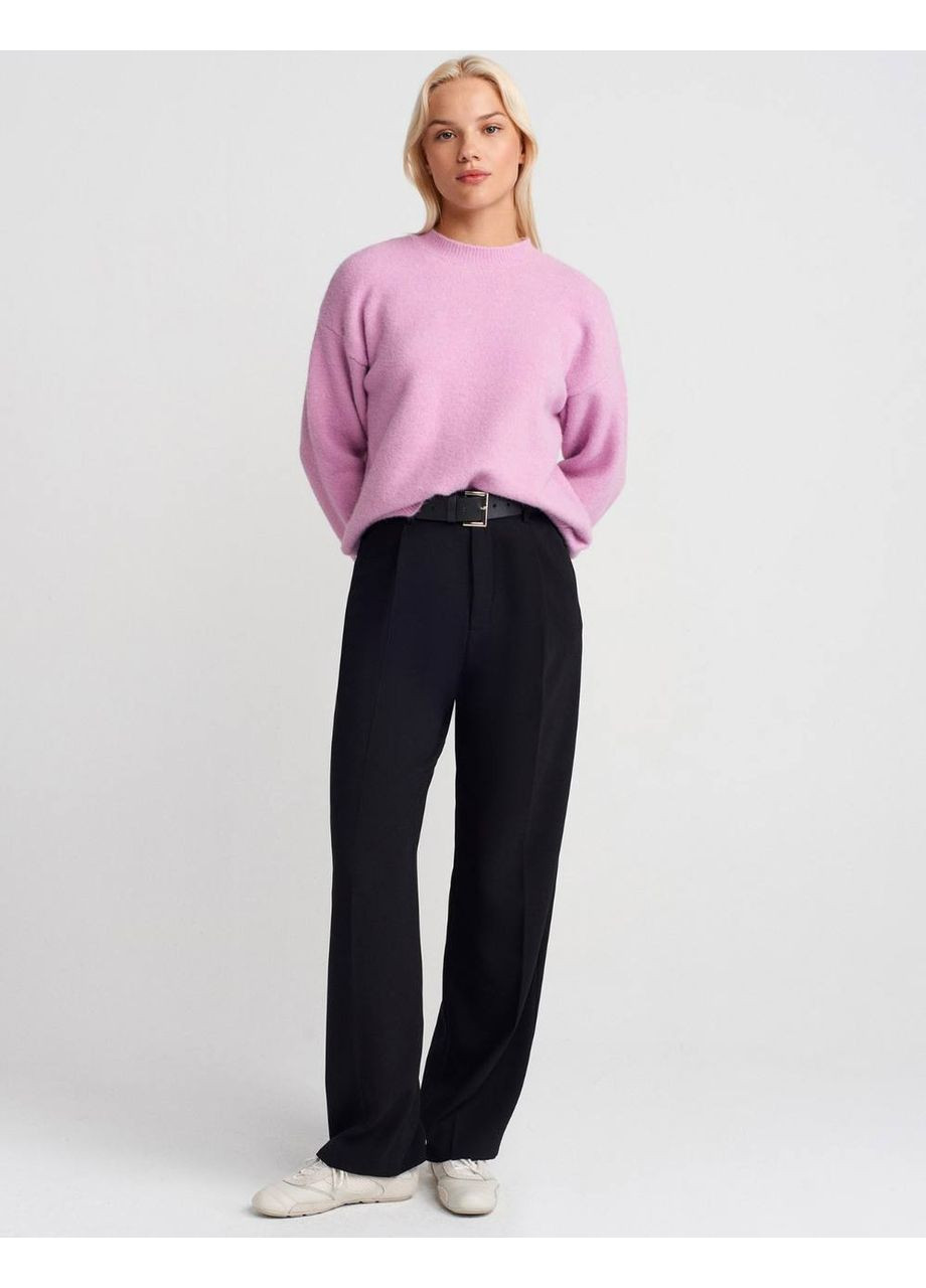 Лавандовый демисезонный свитер текстурированный No Brand