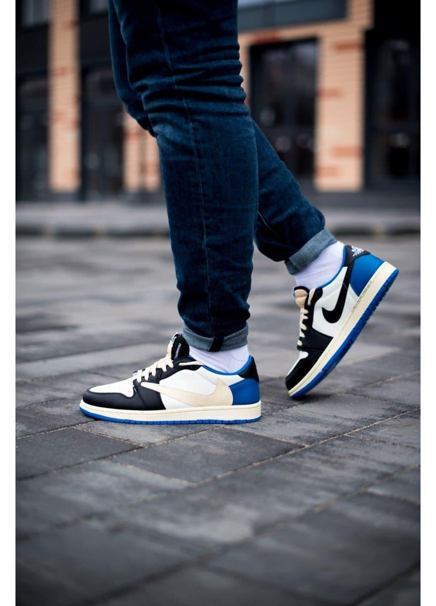 КРОССОВКИ ЖЕНСКИЕ NIKE AIR JORDAN 1 LOW TRAVIS SCOTT X FRAGMENT НАЙК АИР ДЖОРДАН No Brand белые демисезоны (369387843)