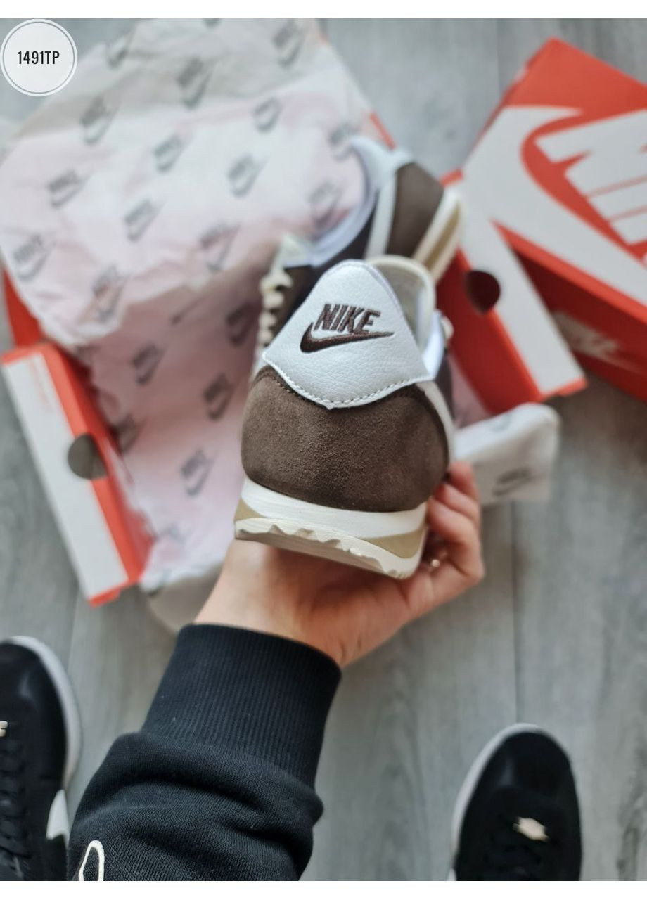 Цветные демисезонные кроссовки мужские nike cortez brown найк кортез No Brand