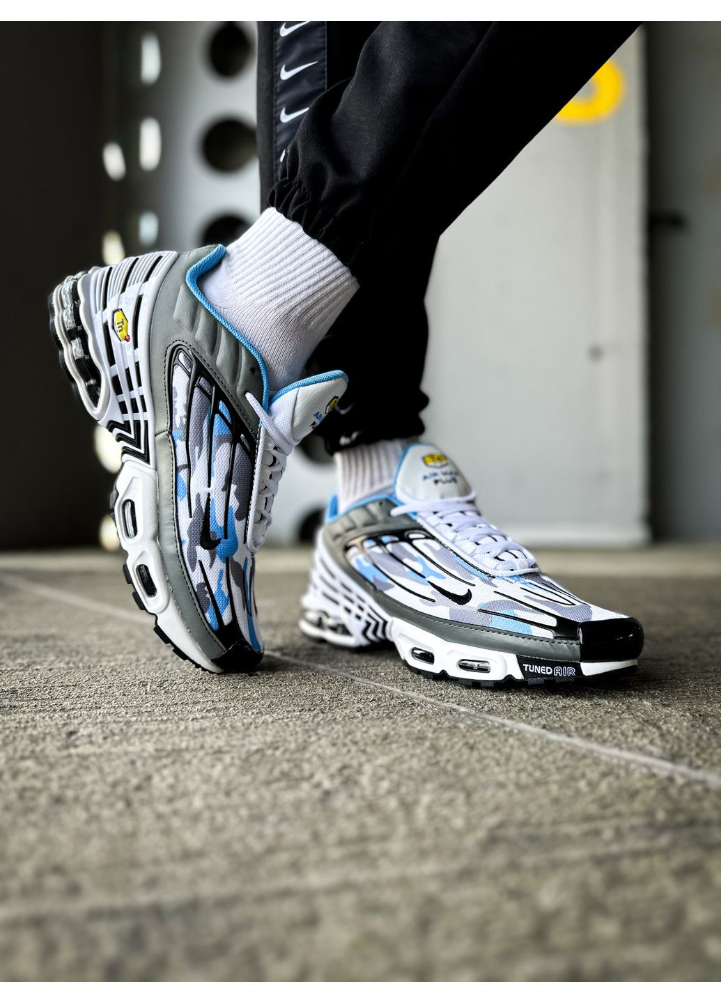 Сірі Осінні кросівки чоловічі nike air max plus 3 grey blue | найк аір макс плюс 3 сірі No Brand