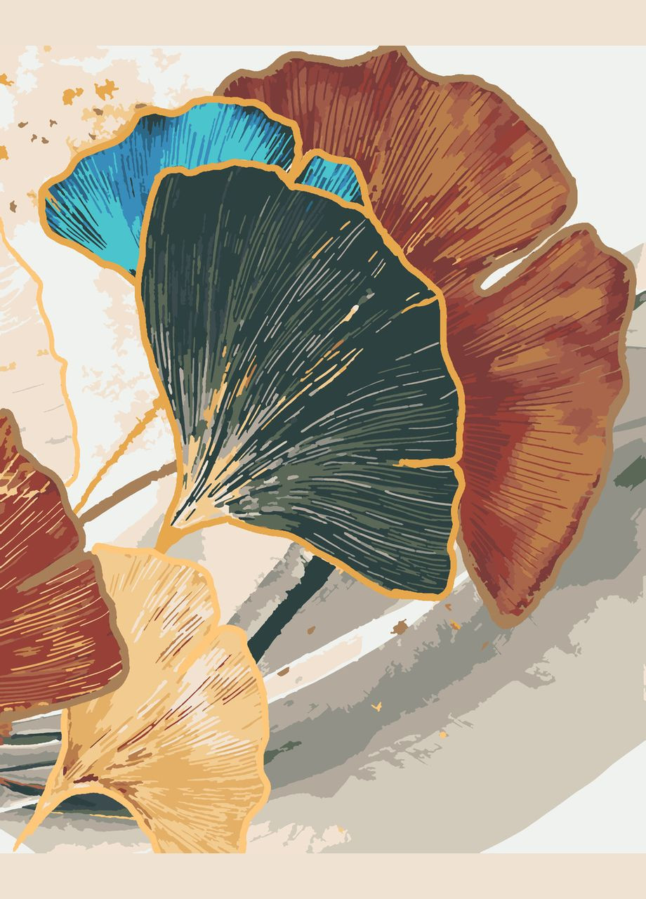 Картина за номерами Гінко золотаве 40x50 см (RB-0763) Riviera Blanca (303136221)