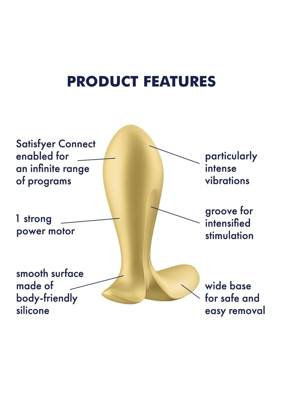 Анальна смарт-пробка з вібрацією Intensity Plug Gold Satisfyer (383071179)