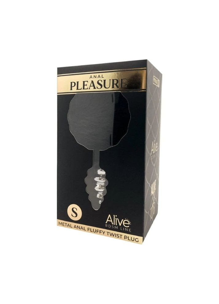 Анальна рельєфна пробка Anal Pleasure із чорним хвостиком, М Alive (337167409)
