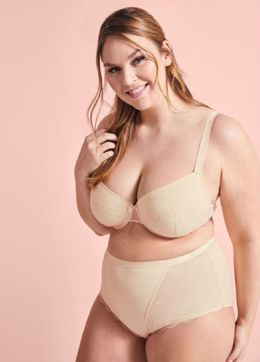 Бежевый бюстгальтер кружевной Esmara с косточками