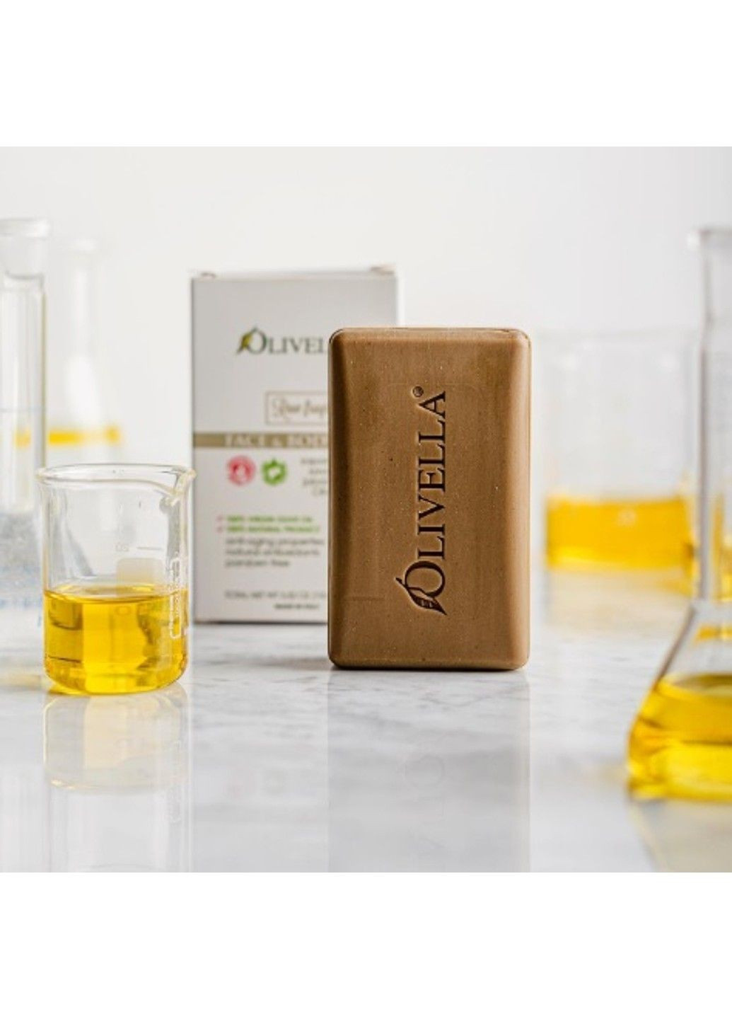 Мыло для лица и тела для чувствительной кожи без запаха на основе оливкового масла 100 г Olivella (298056064)